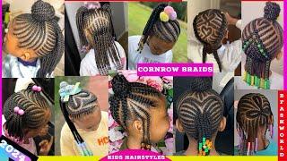 2024 Cute Little Girls Cornrows Braids Hairstyles Ideas| Back To School Braids Hairstyles For kids