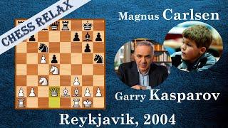 Chess game. Garry Kasparov vs young Magnus Carlsen. Battle with a mentor!