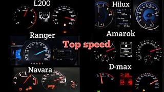 Hilux Vs Amarok Vs Ford Ranger Vs D-max Vs Nissan Navara Vs Mitsubishi L 200 top speed comparison