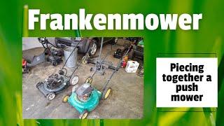Making an MTD push mower "Frankenmower" from a deck and engine laying around in the shop