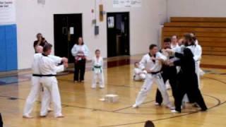 Daniel Meeks Elbow Smash and Jump Front Kick break