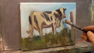 "Cow" painting REAL TIME start to finish by Peter Chorao