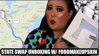 STATE SWAP UNBOXING || Michigan to North Carolina || Collab w/ FoodMakeupSkin