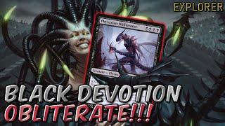 Mono Black Devotion - Phyrexian Obliterator is here! | Explorer BO3 Ranked | MTG Arena