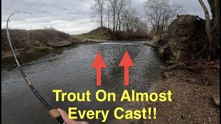 Fishing For Brown Trout with Light Tackle in A Small River!! (Mad River, Ohio)