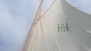 Haven 12 1/2 sailing reefed on Lake Pemigewasset, NH