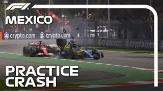 Crash In Practice! | Alex Albon and Ollie Bearman FP1 Collision | 2024 Mexico City Grand Prix