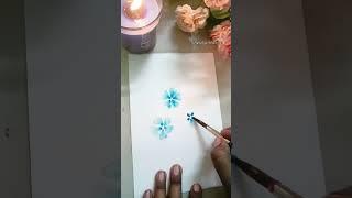 Easy Water Color Flower // Draw Flower Petals From Dots #shortsfeed #short #art #drawing #flowers