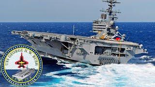 U.S. Navy: Aircraft carrier USS George HW Bush (CVN 77) preparing for future operations.