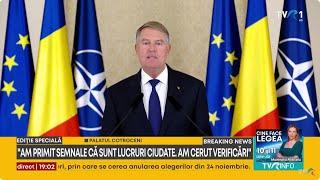 Declaraţii Klaus Iohannis, după anularea Alegerilor Prezidenţiale de către CCR