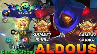 SAVAGE! Monster Aldous Double MVP Gameplay - Top 1 Global Aldous by Sopнʏ - Mobile Legends