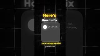 Here's how to fix your INSTAGRAM BIO!  #shorts #instagram