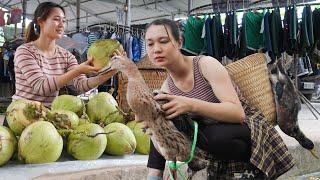 120 Days Build Green Life : Harvesting Coconuts and Ducks in the Garden Goes to Market Sell