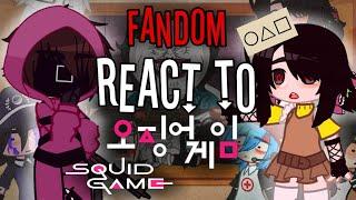 Fandoms react to Squid game || part 1 || Creepypasta - Fnaf - YandereSim - FNF - SquidGame character