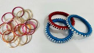 How to convert old bangles into new || silk thread bangles || Krafty Canvas