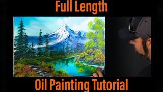 Full Length Beginner Mountain Landscape Oil Painting Tutorial | Paintings By Justin