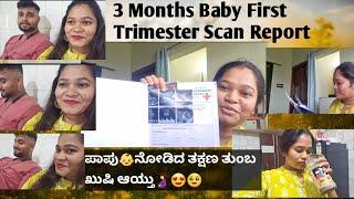 3 Months Baby First Trimester Scan Report||ಪಾಪುನೋಡಿದ ತಕ್ಷಣ ತುಂಬ ಖುಷಿ ಆಯ್ತು||Best feeling ever