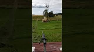 Slow motion tree stump removal.