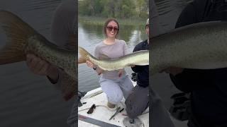 SHE HOOKED A MONSTER FISH  #fishing #shorts #outdoors