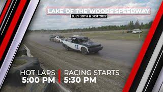 July 30th & 31st 2022, Live on Cooleddown.tv from Lake of the Woods Speedway, Dinner Jacket Classic