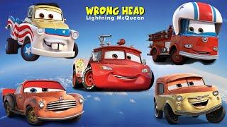 Wrong Head Disney Pixar Cars Lightning Mcqueen, Luigi, Smokeys, Mater The Greater