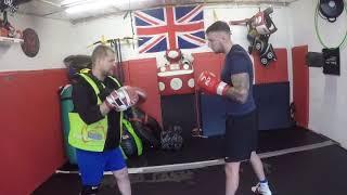 Luke on the pads at fighters corner