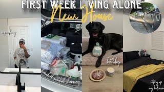 FIRST WEEK LIVING ALONE IN MY NEW HOUSE | celebrating, new appliances/furniture, target runs, + more