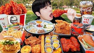 ASMR MUKBANG | FIRE NOODLES & Cheetos, Fried Chicken, burger, Cheese stick, Convenience, KFC