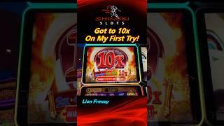 10x Multiplier! Got It on First Try of Konami's Lion Frenzy slot! #shinobislots #shorts #shortfeed