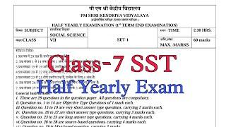 Class-7 Social Science (SST) Half Yearly Exam 2024-25 Question Paper / Kendriya Vidyalaya KVS