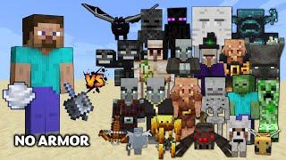 Fighting All Mobs with only Mace & Wind charges - Steve with Mace vs All Mobs in Minecraft