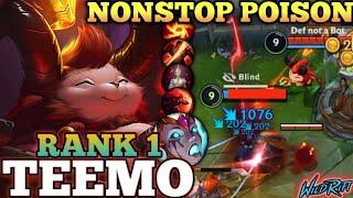 TEEMO KILLER IN LATEGAME! BRUTAL NONSTOP POISON - TOP 1 GLOBAL TEEMO BY Def not a Bot - WILD RIFT