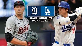 Detroit Tigers vs. Los Angeles Dodgers Highlights | March 27, 2025 (Opening Day)