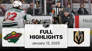 NHL Highlights | Wild vs. Golden Knights - January 12, 2025