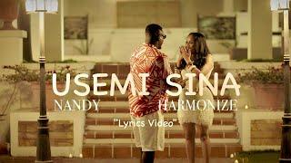 Nandy feat Harmonize - Usemi Sina (Lyrics Video)