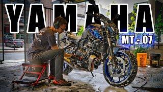 Motorcycle Detailing - 2024 YAMAHA MT 07 - Wash - Paint Correction & Ceramic Coating