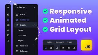 Build a Responsive Sidebar Menu with Animated Dropdowns | HTML CSS JavaScript Project