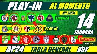  TABLA de POSICIONES y RESULTADOS AL MOMENTO Jornada 14 Liga Mx APERTURA 2024 TABLA GENERAL HOY