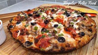 Super Easy Cast Iron Skillet Old School Pizza Hut Style Supreme Pizza