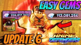 *INSANE* Op Fast Gem Method IN Anime Defenders Update 6..