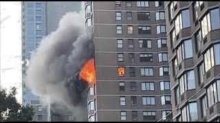 FDNY - Early Arrival + Audio - Manhattan 10-77 Box 0686 - Quickly Knocked Fire on 14 Floor - 6/28/24