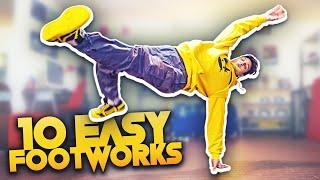 10 Easy BREAK DANCE FOOTWORKS for Beginners