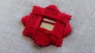 Beautiful square mirror work design Hand embroidery mirror work tutorial.