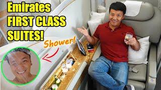 Emirates FIRST CLASS Suites! SHOWER & FOOD REVIEW!