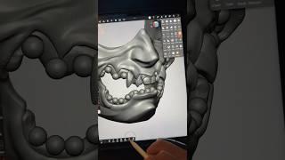 Free-styling an Oni Mask in Nomad Sculpt on M2 IPad Pro