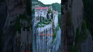 Meteora, monasteries on hills, in Greece. #trending #travel #shorts