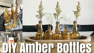 DIY Dollar Tree Amber Bottles | Target Dupe