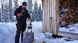 Firewood Burn Times + Testing Kindling Splitting Tools | Cabin Wood Stove Cooking