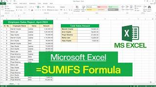 MS Excel - SUMIFS Function | How to use SUMIFS Formula in Microsoft Excel