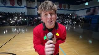 Anthony Gogolski sings at Pep Rally Dec 2024